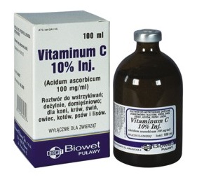 Kuga Promijeniti oni  VITAMIN C 100 mg/mL, injekcijska otopina s vitaminom C, za konje, goveda,  svinje, ovce, pse, mačke i lisice - Vet Consulting